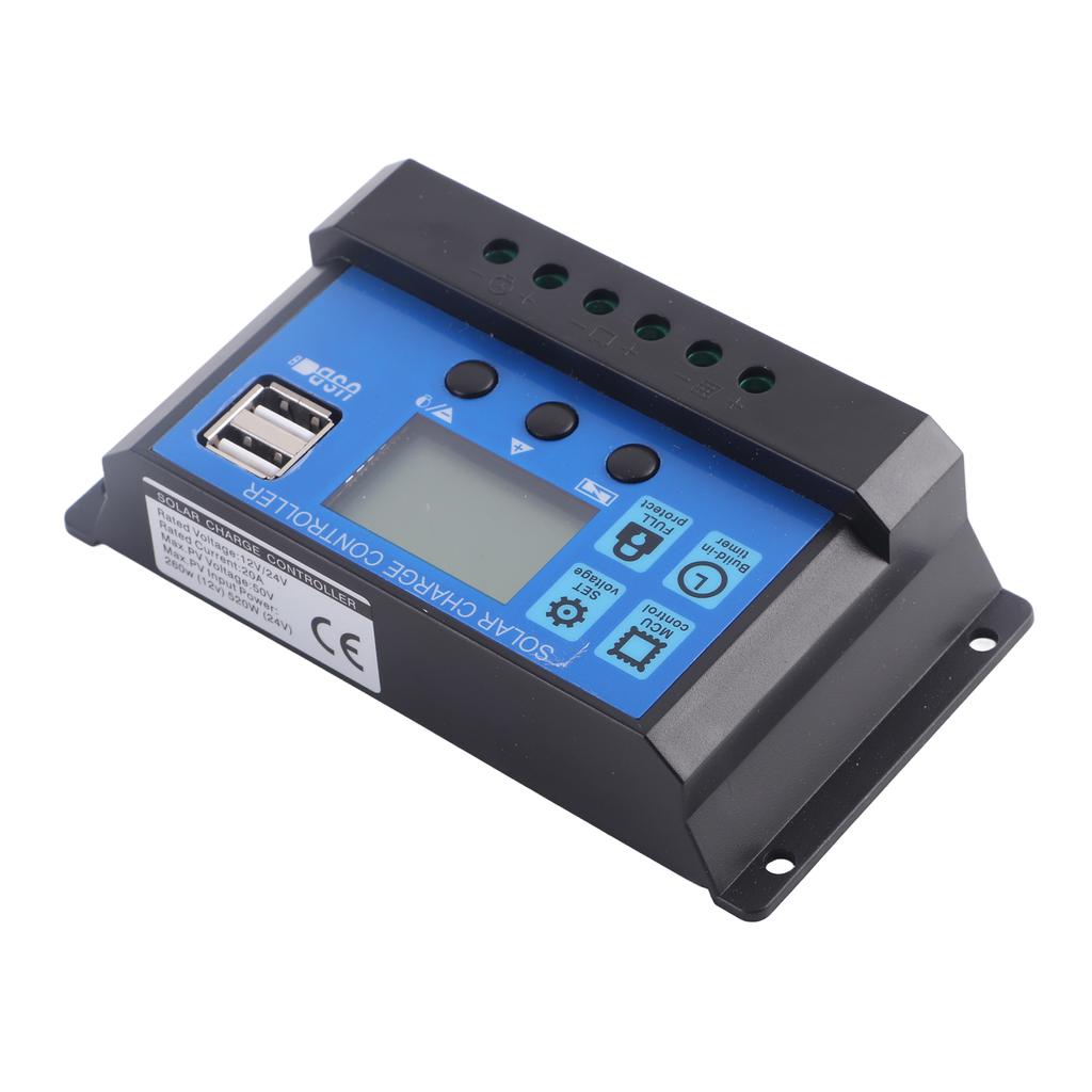 12V 24V Auto 20A ?Acid Battery Solar Charge Controller PWM Regulator Dual USB 5V Output