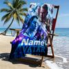 Custom Name Personalized Avatar Print Beach Towel, for Trip Camping Beach Party Home Decor, Birthday Gift for Family & Friends