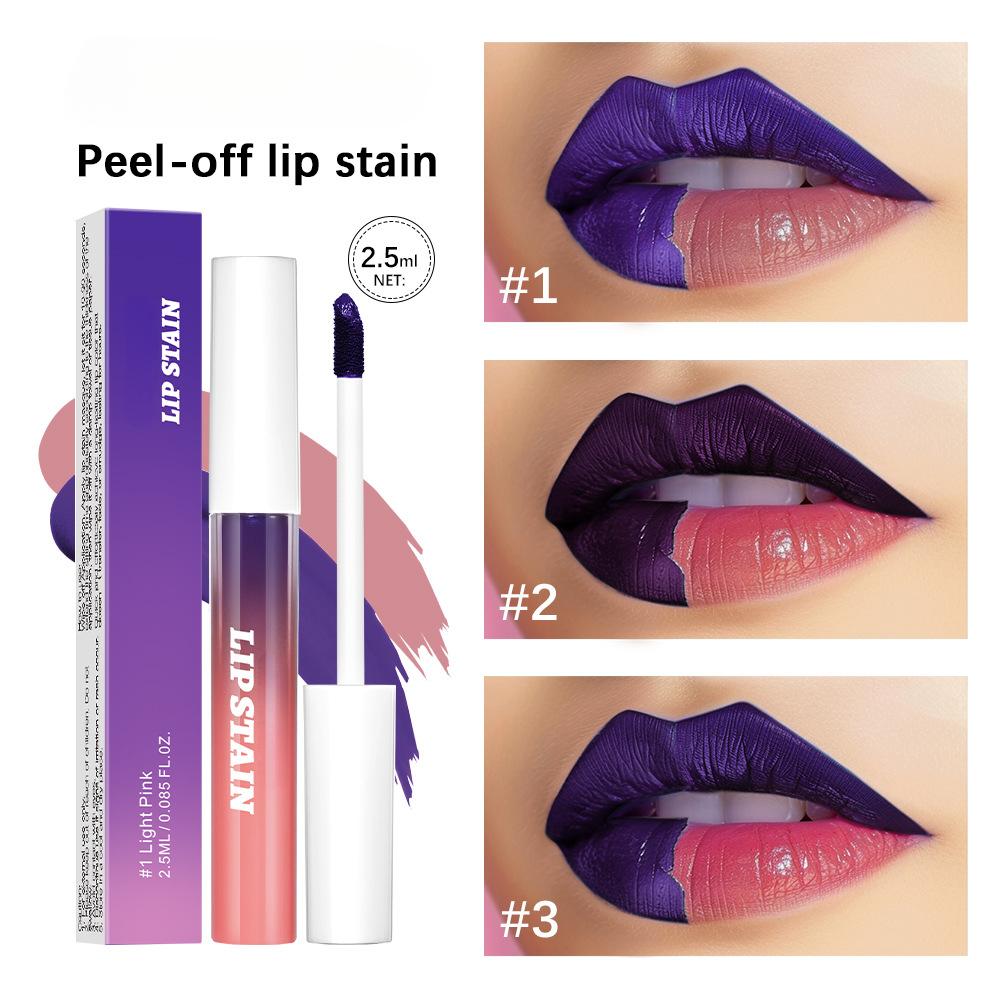 1Pcs Blading Lip Gloss Peel and Stick Sets Lip Gloss Transfer Resistant Natural Lip Gloss for Women Long-lasting Waterproof Pink