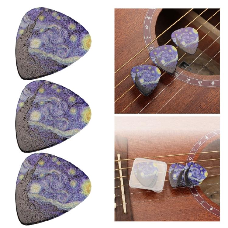 3Pcs Starry Folk Guitar Pick for Electric, Acoustic Guitar, Mandolin, Bass