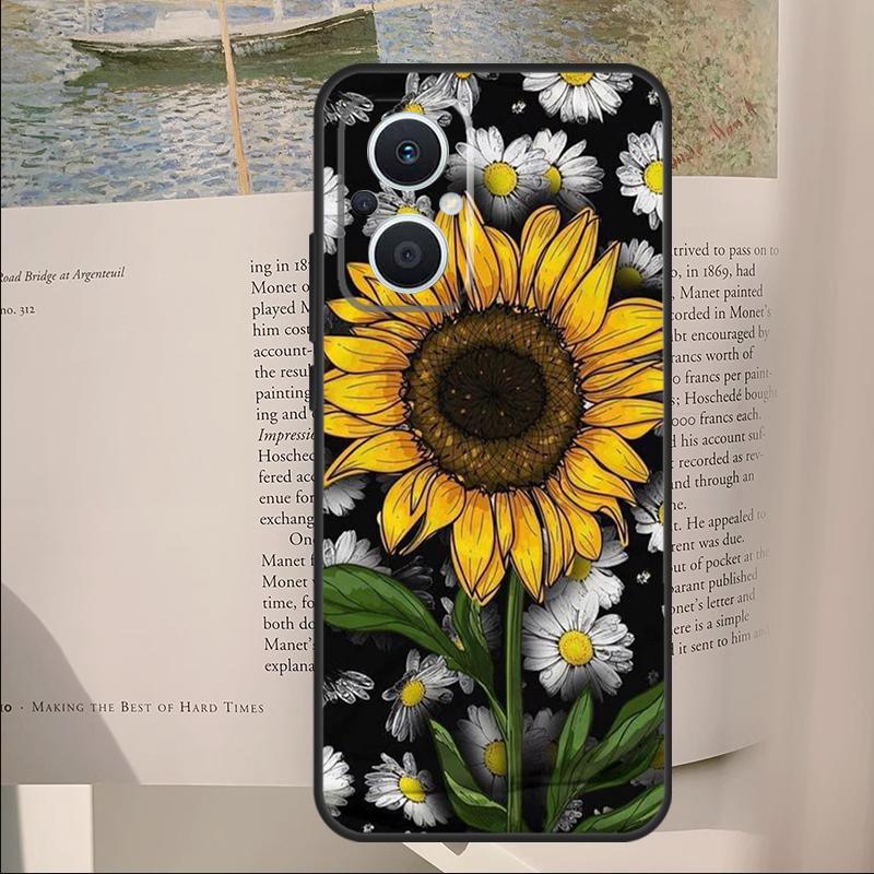 Beauty Yellow Sunflower Cover For OPPO Reno 10 12 13 14 Pro 11 F 12F 13F 14F 7 8 Lite OPPO Find X9 X6 X5 X8 Pro Case