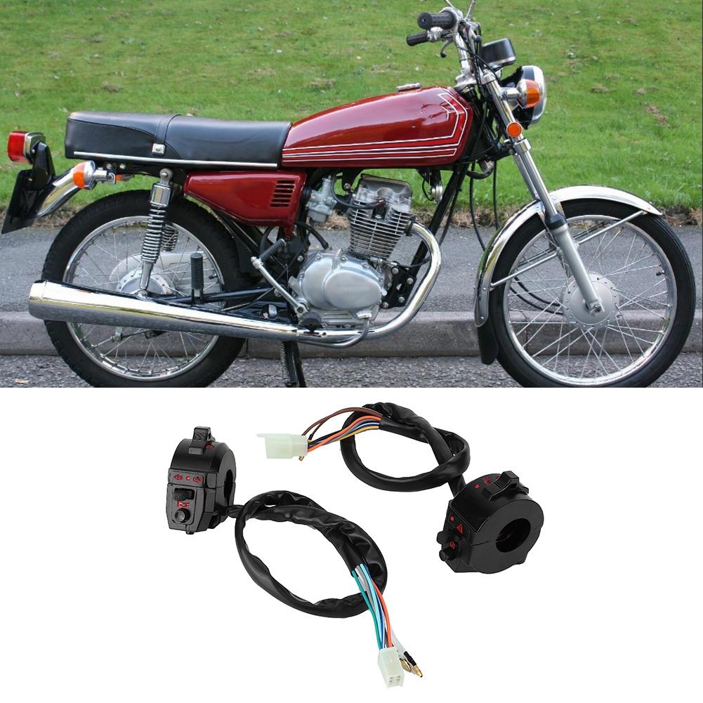 2pcs Motorcycle Left Right Horn Handle Start Switch Assembly Fit for ZJ125 CG125 125cc