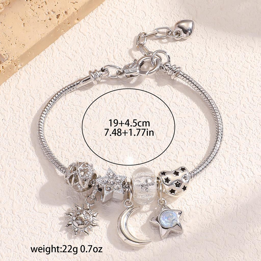 1 шт. Женский модный браслет с подвесками в виде звезд и луны, из нескольких элементов, в стиле Пан, для свиданий, путешествий, банкетов, вечеринок, праздничного наряда, подарок