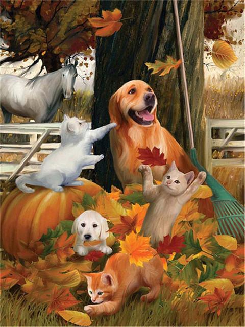 Алмазная вышивка тыква поделки алмазная живопись Хэллоуин вышивка крестом набор мозаика мультфильм полный квадрат круглый настенное искусство