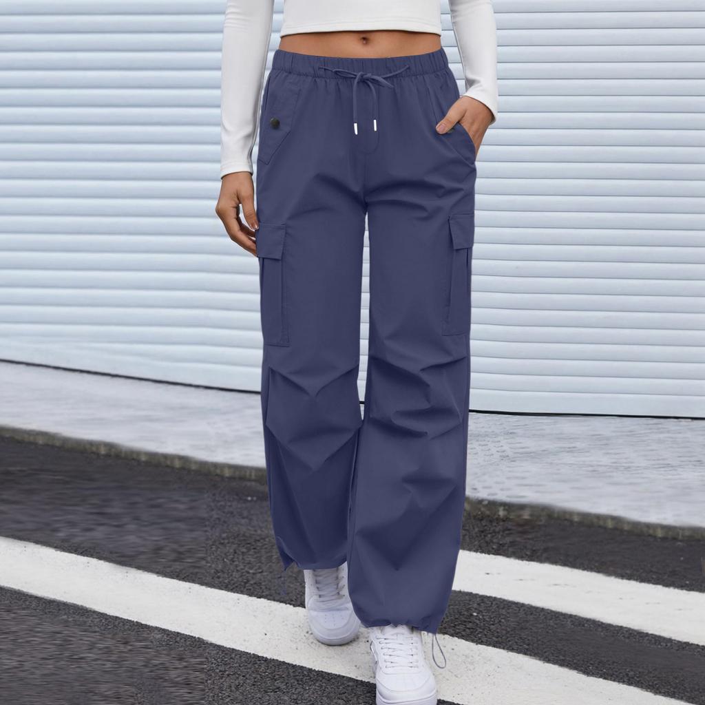 Women's Casual Pants Cargo Pants Elastic Waisted Hiking Pants With Pockets Lightweight Baggy Pants