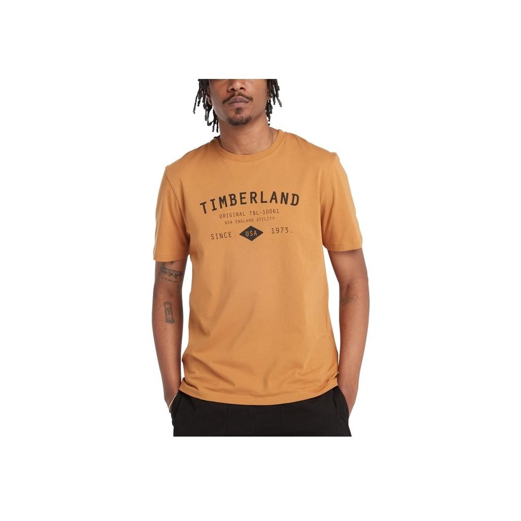 Timberland Af Tfo Ss Workwear Label American Vintage Fashion Simple Versatile Short Sleeve T-Shirt Men Tops Wheat A2958-P47