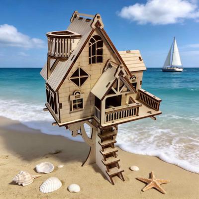 Деревянный 3D-пазл «Домик на дереве» Миниатюра : Идеальный подарок на праздник Идеально подходит для Хэллоуина, Рождества, а также дней рождения