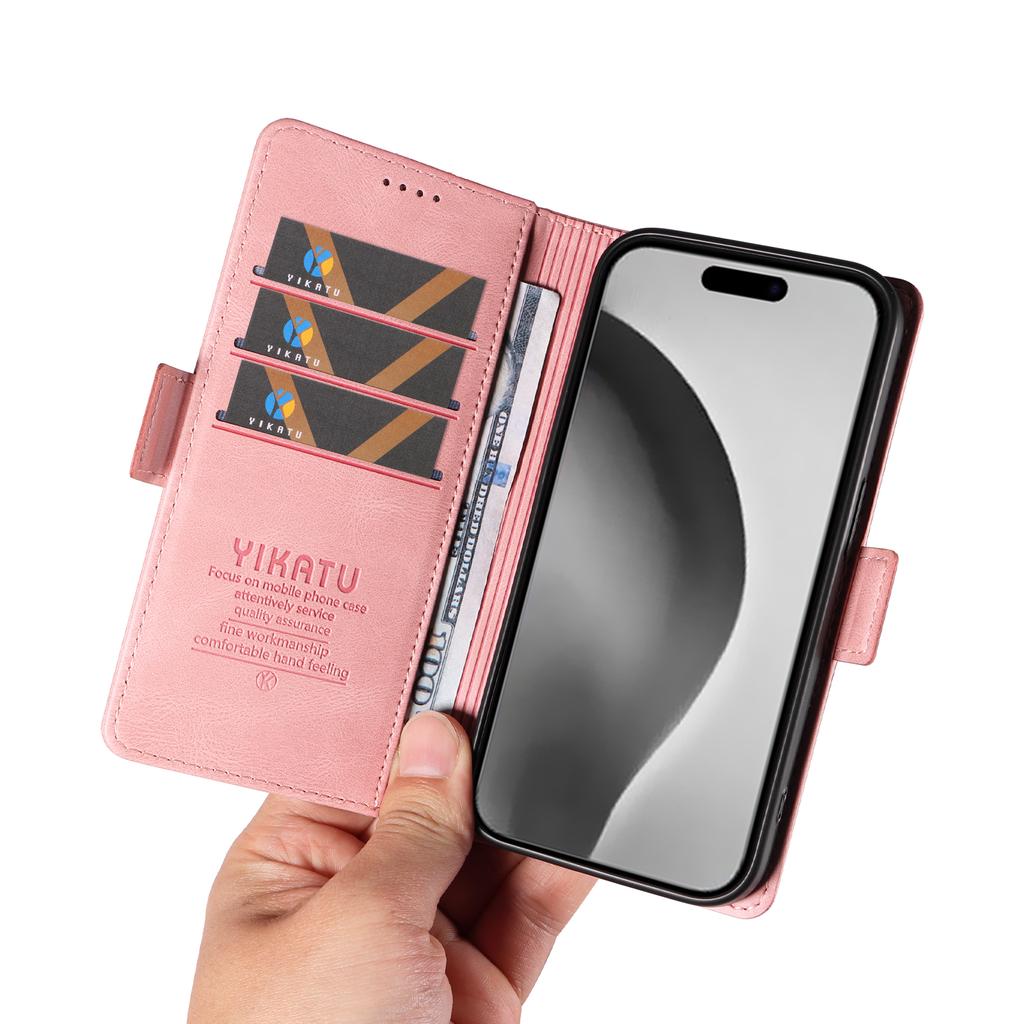 Чехол-кошелек из нубуковой искусственной кожи с отделениями для карт и боковой пряжкой для iPhone XS,XR,XS Max,SE,iPhone 7,8,7Plus,11,11Pro,11Pro,12,13,14,15,16...