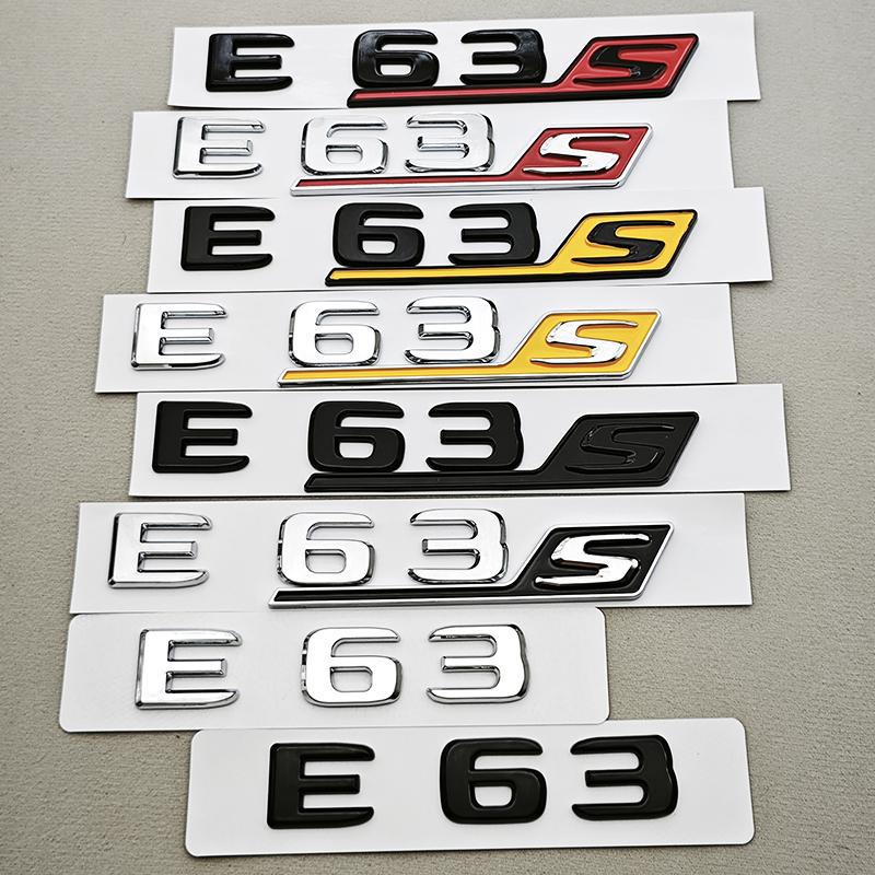 3D ABS Chrome Black Car Letters E63 E63S Logo Emblem Sticker Car Trunk Badge Decals For Mercedes Benz E63 E63S W213 Accessories QK0