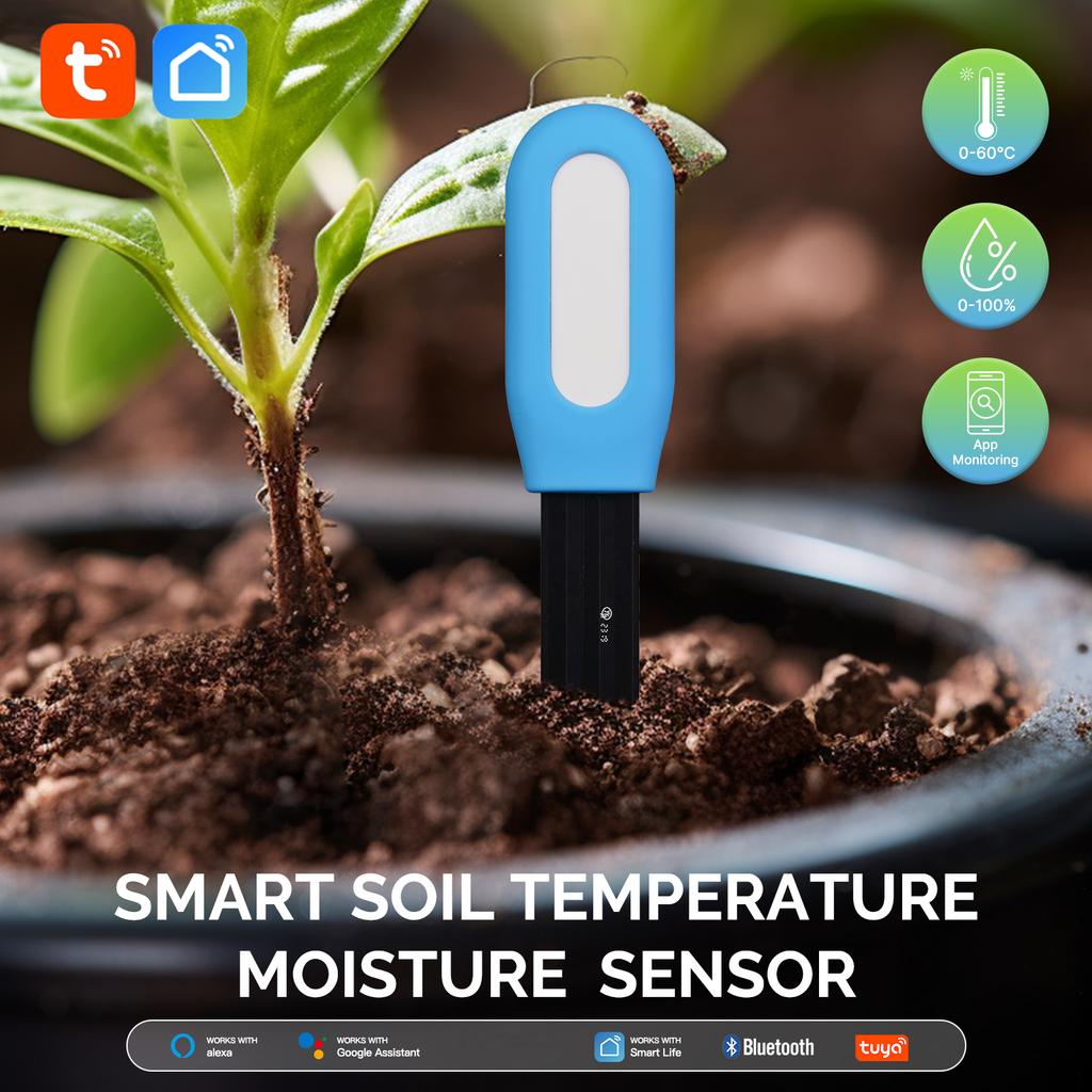 Tuya Smart Garden Soil Moisture Meter Датчик температуры и влажности Гигрометр для горшечных растений Монитор Инструмент для проверки влажности растений