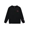 Li Ning Badminton Series Thunder Dragon Print Sports Casual Pullover Crewneck Sweatshirt Men Sweatshirt Black AWDSE89-1