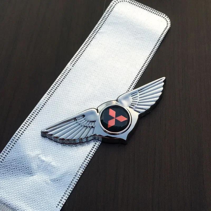 Metal Car Sticker Front Grille Badge Wings Emblems for Mitsubishi Aerobus Lancer Cordia Pajero Outlander Eclipse Galant Mirage YG2