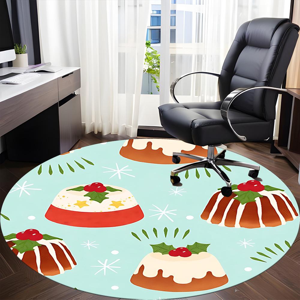 1pc Cake Chair Carpet for Office, Non slip, Soft and Durable Office Rug for Interior Decoration