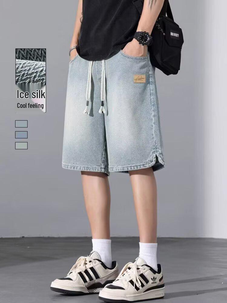 Men's Summer Lightweight Denim Shorts 2026: New Trendy Straight-Leg, Loose-Fit Casual Capris