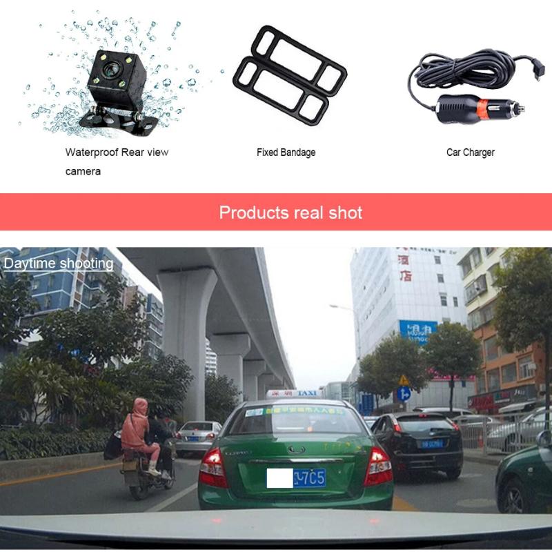 Rearview Mirror Driving Recorder, Dual Lens 4.19 Inch Car Monitoring, 1080P Front and Rear Dual Recording Recorder