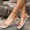 Transparent Summer Slippers For Women Flat Outdoor Slippers Women Slides  New Korean Heart Sharp Ladies Flip Flops Design