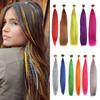10 шт. цветные пряди синтетические волосы для наращивания ложная радуга накладные поддельные окрашивающие перья для волос