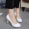 High Heels New Shoes Women White Wedding Shoes Thick High Heels Fashion Party Pumps Footwear Black Red Big Size 34-42