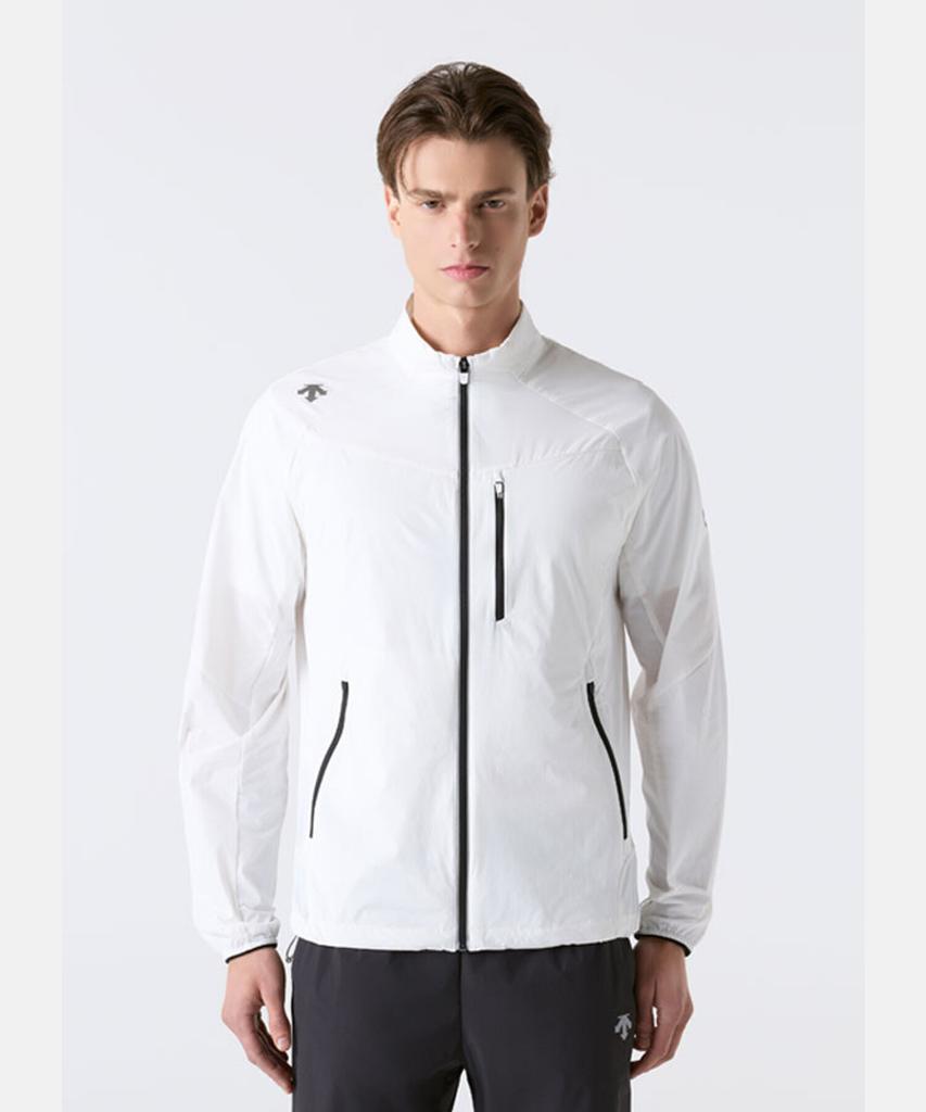 Descente Спортивная куртка на молнии из эластичной ткани для бега Белая Sr221Rwt41