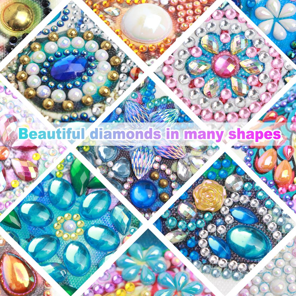 Summer Beach Special Shaped 5D DIY Partial Drill Diamond Art Kit for Adults Home Wall Decor Diamonds Dots Gem Art Kits 30x30cm