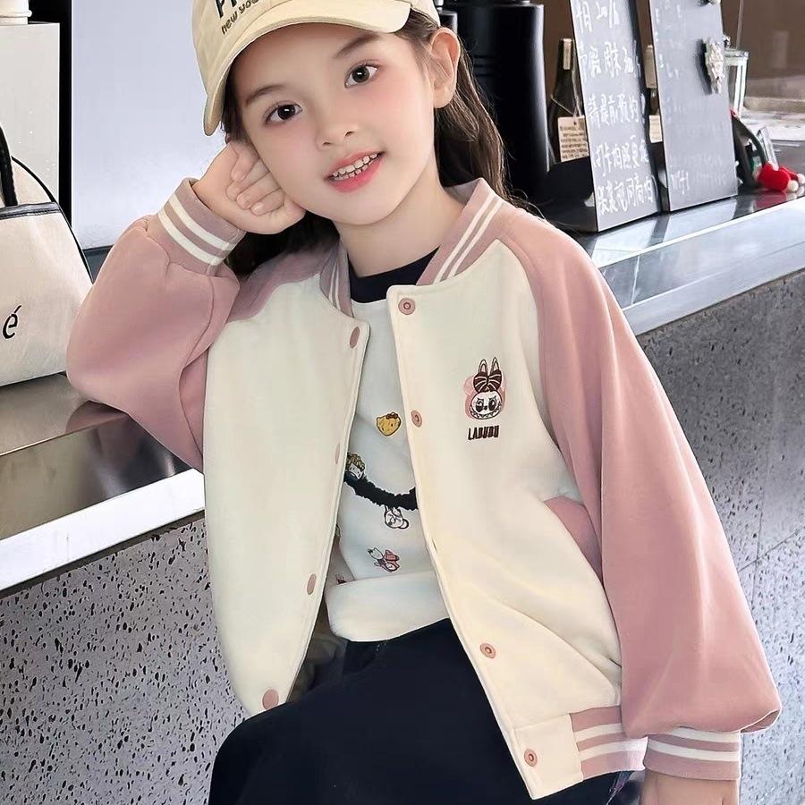 Girls Spring Autumn Baseball Jacket Stylish Kids Top