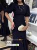 2026 Женское европейское и американское платье-футляр с круглым вырезом, коротким рукавом, твидовое, подчеркивающее талию