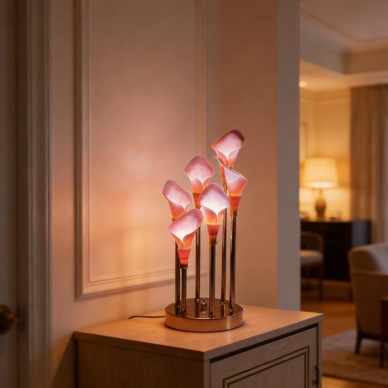 Ночник Калла Искусственные Цветы Настольная Лампа Мягкий Теплый Свет Светодиодный Ночник Энергосберегающий Безопасный Касание Расслабляющий Световой Режим для Декора Спальни