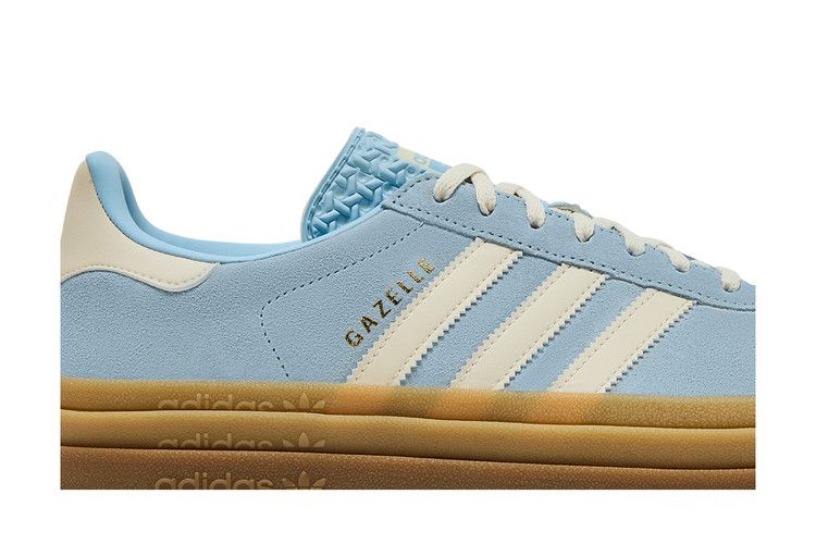 Women's Sneakers adidas Gazelle Bold Clear Sky Cream (Women's) Clear Sky/Cream White/Gold Metallic