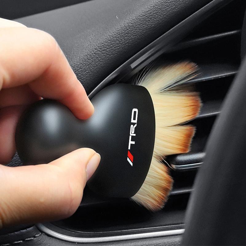 Car Interior Cleaning Soft Brush Dust Remover Auto Accessories for Toyota GR TRD Yaris Hilux Corolla Prius Avensis Emblem Auris Rav4