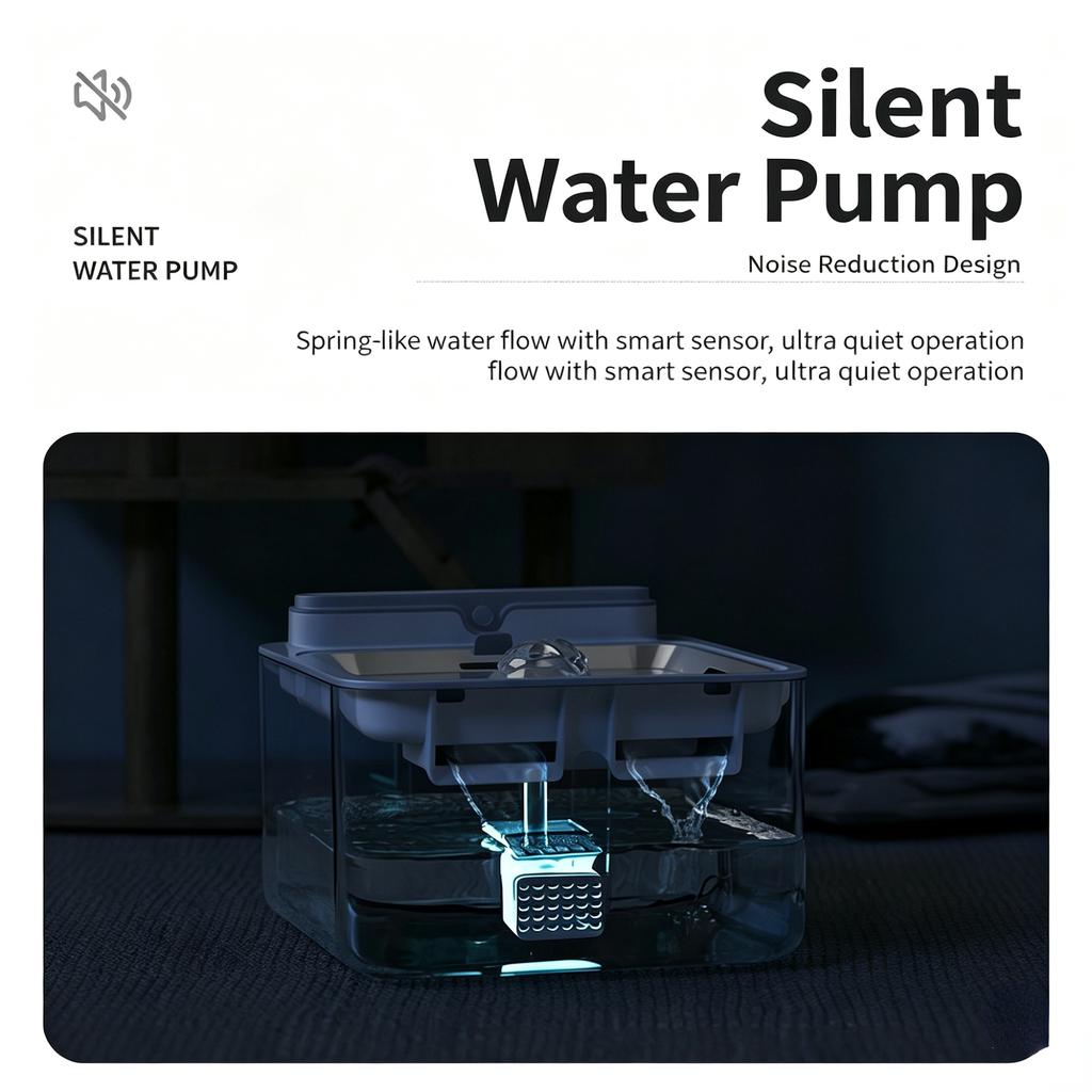 CE 4L Pet Fountain, Auto Shutoff on No Water, 3 Modes + Filter Alert, USB-C Rechargeable for Cats & Dogs Home Low Noise