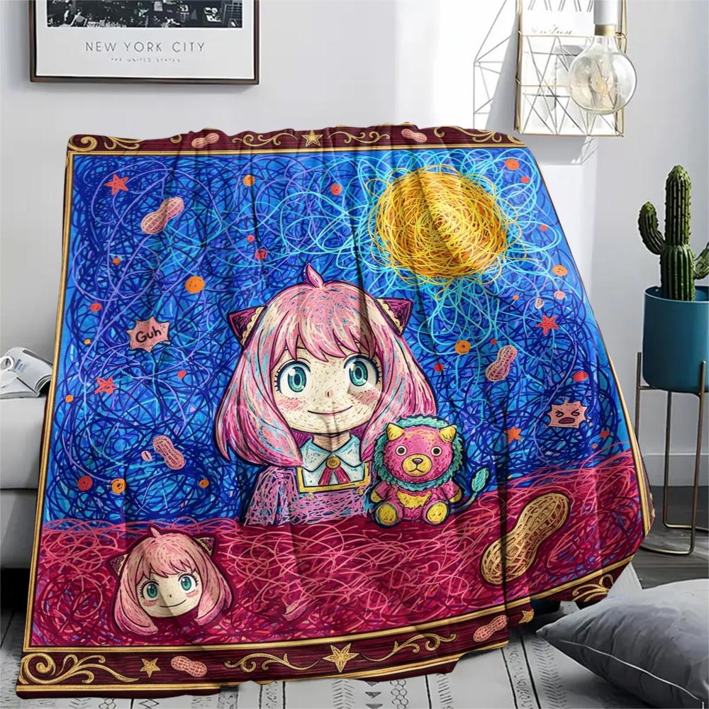 Anya Forger Print Flannel Blanket, Ultra Soft High Quality All Seasons Warm Throw, Home Decor Cozy Blanket, Perfect Christmas Gift