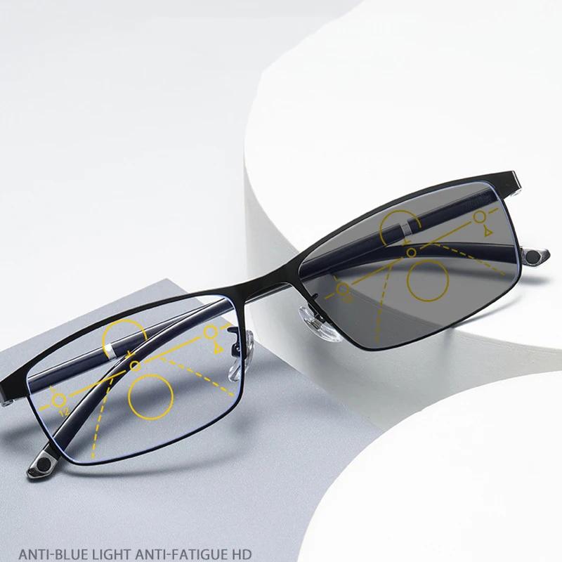 Трендовые анти-УФ фотохромные очки для чтения мужские женские винтажные мультифокальные очки унисекс модные меняющие цвет пресбиопия