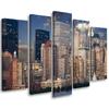Five Piece Picture Canvas Print Panorama New York City