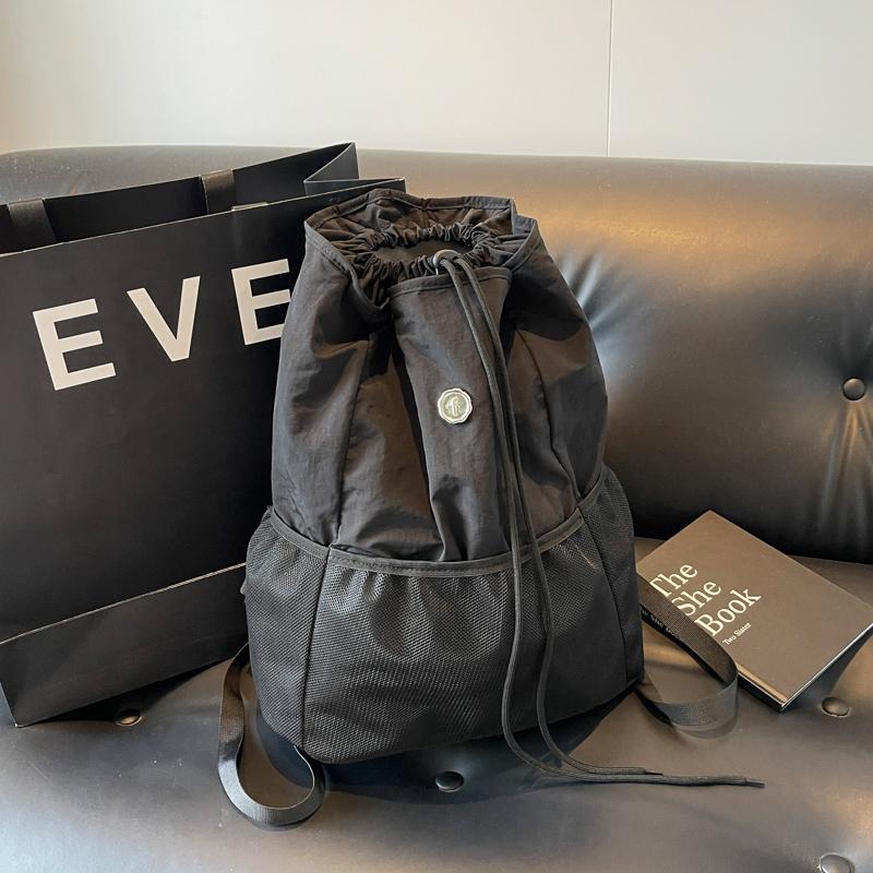 Женский рюкзак с завязками на шнурке, большой емкости, дорожный рюкзак, легкий, простой, школьный рюкзак