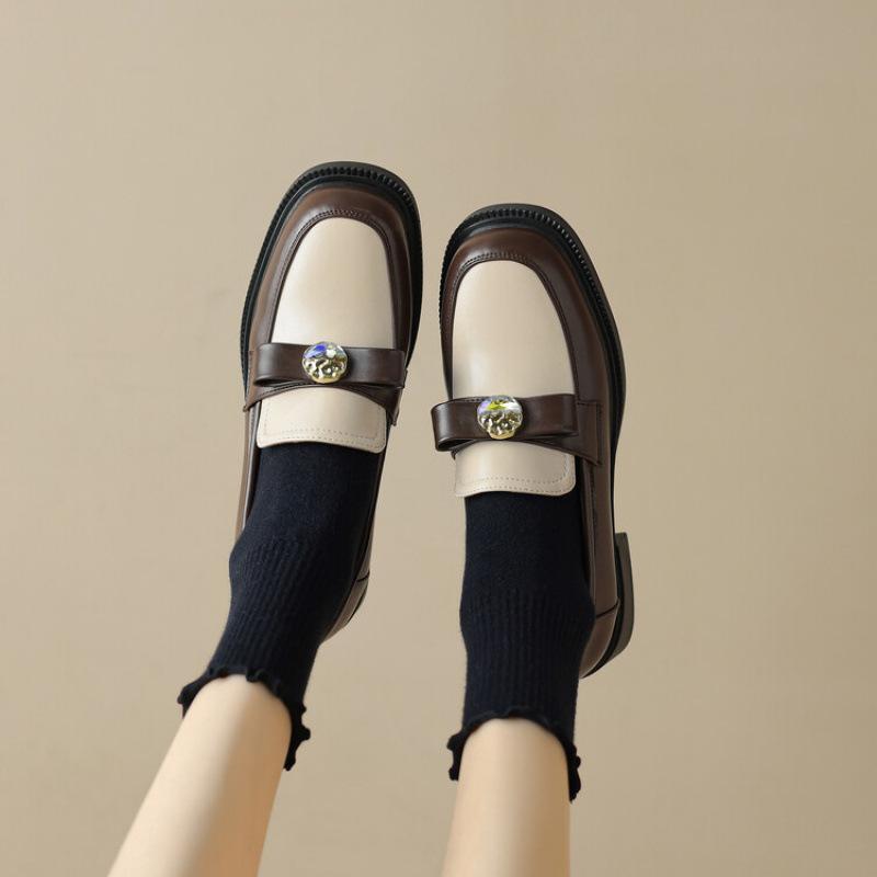 Новые удобные женские лоферы размер женской обуви повседневные с легким вырезом на низком каблуке однотонные резиновые с круглым носком на плоской подошве