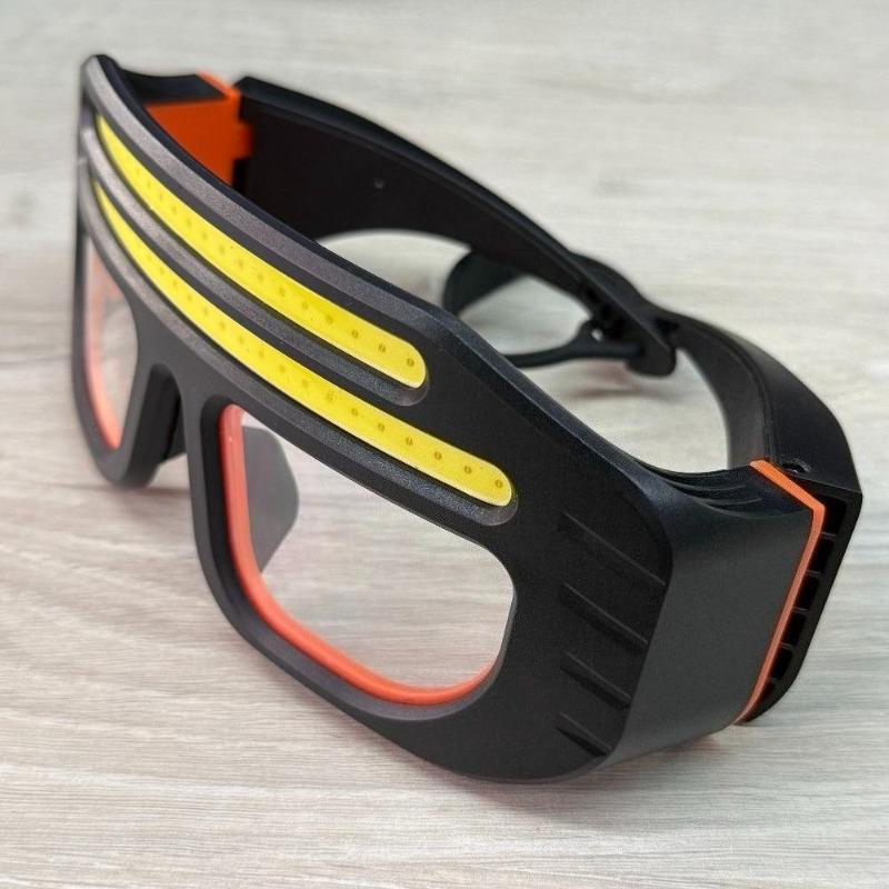 Многофункциональные очки-маска 2 в 1 с фонарем, перезаряжаемые через USB Type-C, сенсорное управление, компактные, для ремонтных работ, аварийные, для походов