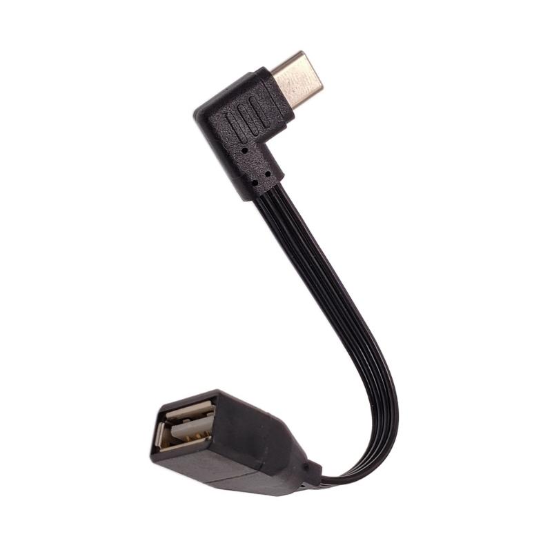 Плоский силиконовый OTG кабель-адаптер Type C на USB 2.0 для подключения флешек, кардридеров, мышей, клавиатур