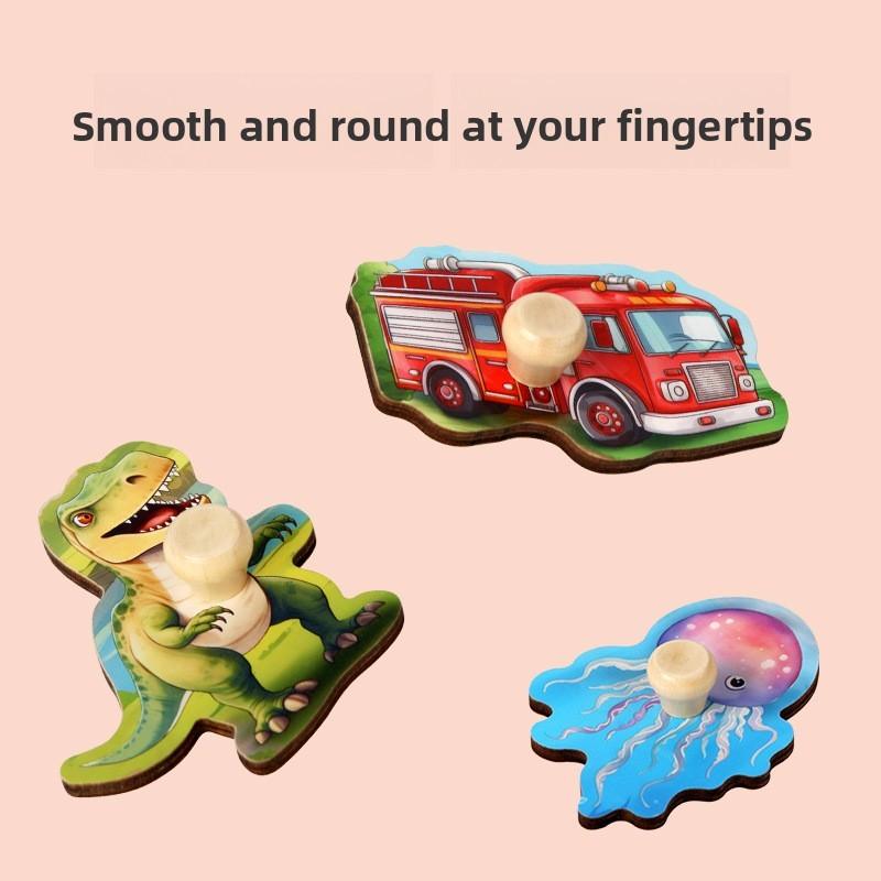 Childrens Wooden Dinosaur 3d Puzzle With Embedded Design For Cognitive Learning