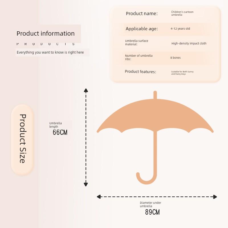 Sanrio Genuine My Melody Children's Umbrella for Girls, Dual-Use for Sun and Rain, with Reflective Strips, Sunshade Umbrella, Specifically for