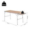 Folding Table Camping Table Garden Table with Extension Adjustable Height Aluminum MDF Bamboo Effect