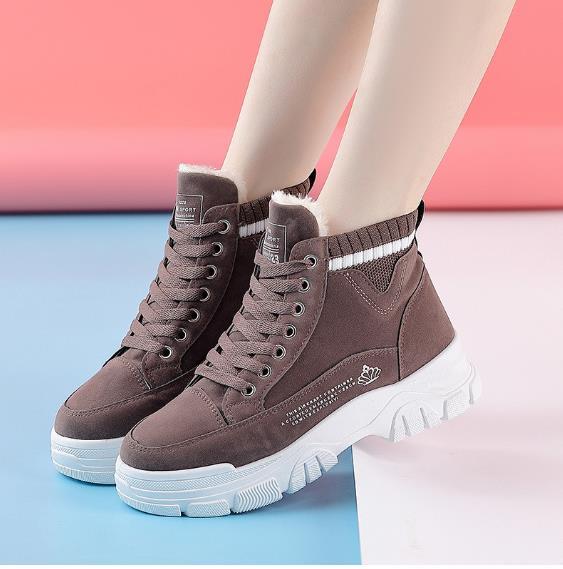 Женская повседневная обувь, модные кроссовки на шнуровке, зимние ботинки на платформе, зимние женские ботинки, теплая плюшевая женская обувь, Zapatos De Mujer