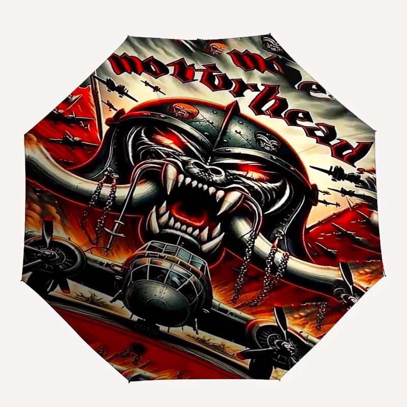1 шт. Автоматический складной зонт Motorhead, Ветрозащитный, Компактный, Для путешествий, Подарок на День Рождения, Рождество, Деловому человеку 93032