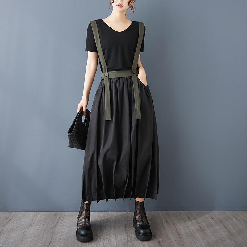 Dimanaf 2025 Новая весна лето Большие размеры женские юбки винтажные однотонные эластичные плиссированные поясные юбки свободные с высокой талией