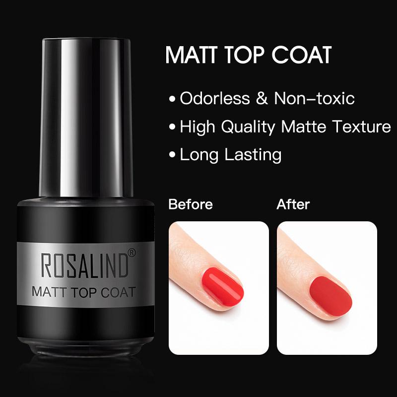 ROSALIND Mini Nail Polish Gel Semipermanent UV Multiple Colors Varnish Hybrid Nail Art Soak Off Top Base Coat Regular Gel Lacquer