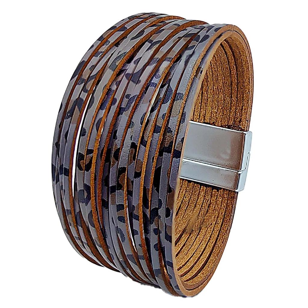 WYBU разноцветный многослойный женский браслет, кожаный браслет ручной работы для женщин, широкий браслет с магнитной пряжкой, 2021, модные ювелирные изделия