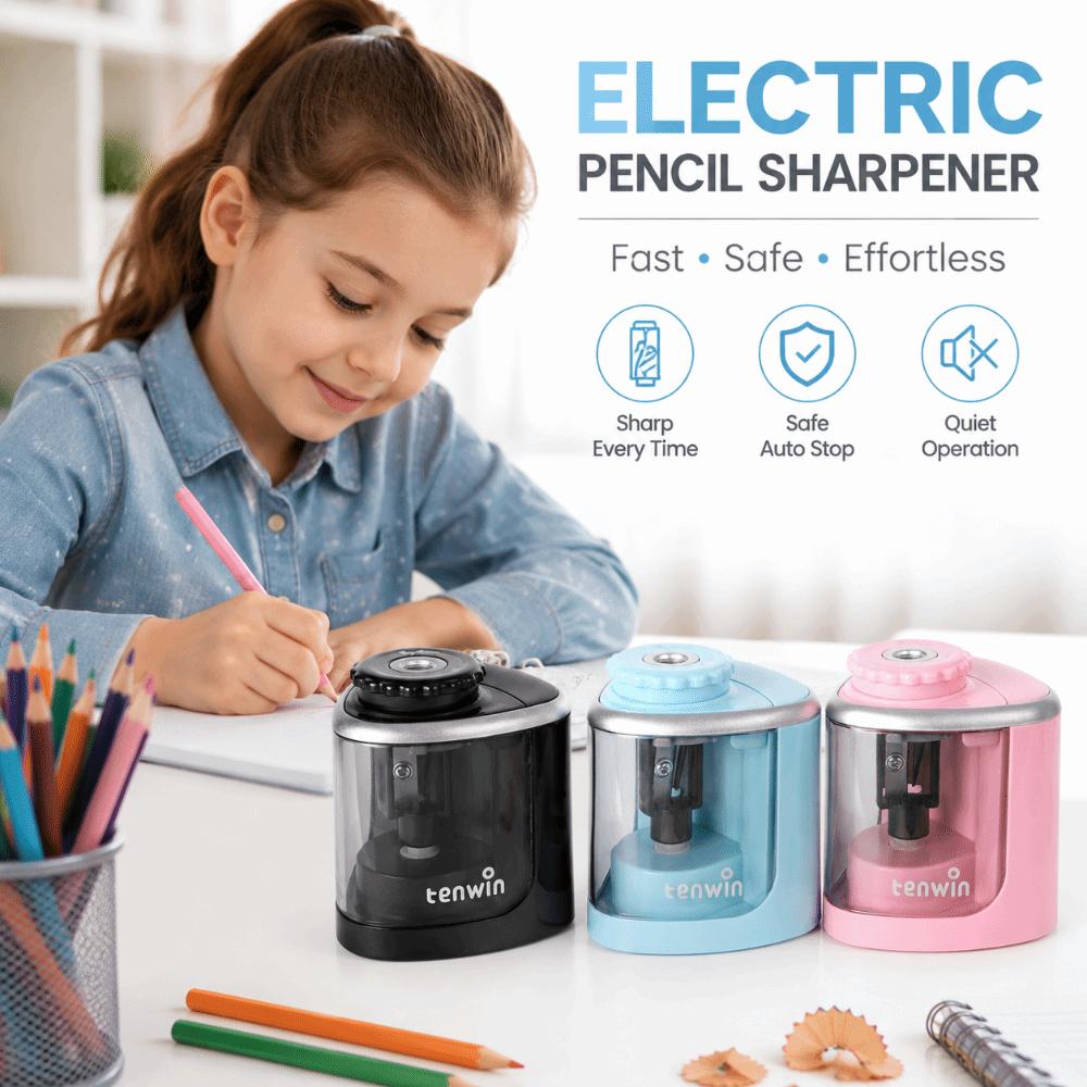 Electric Pencil Sharpener 2 in 1 Pencil Cutting Tool Tenwin Automatic Sharpener School Supplies