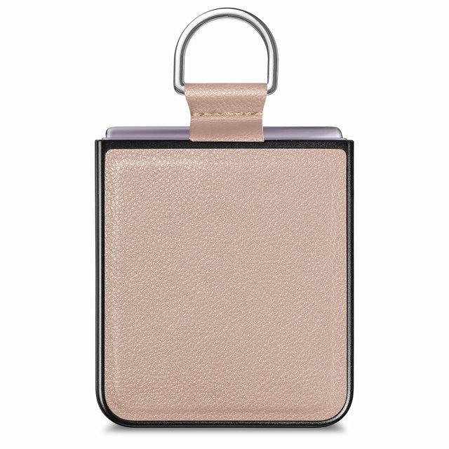 Кожаный чехол с кольцом-держателем для защиты от падения для Samsung Galaxy Z Flip 4 Flip4 Flip3 Flip 3 5g Zflip4, матовый чехол без отпечатков пальцев