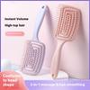 Volumizing Hair Brush for High Crown and Scalp Massage, Bent Rake Comb for Detangling Curly Hair, Cleaning & Styling Tool