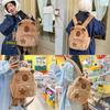 Star Plush Capybara Backpack Animal Cartoon Bag With Adjustable Straps Shoulder