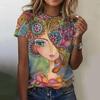 Summer Beautiful Flower 3D Print T-shirts Women Streetwear Casual Fashion Short Sleeve T Shirt O-neck Kids Tees Tops Clothing